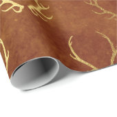 Gold Foil Erntedank Geschenkpapier (Rolleneckpunkt)