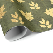 Gold Foil Erntedank Geschenkpapier (Rolleneckpunkt)