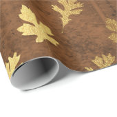 Gold Foil Erntedank Geschenkpapier (Rolleneckpunkt)