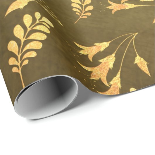 Gold Foil Erntedank Geschenkpapier (Rolleneckpunkt)