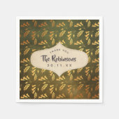 Gold Foil Erntedank Serviette (Vorderseite)