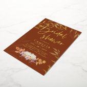 GOLD FOIL Fall Pumpkin BRAUTPARTY QR Code Folieneinladung (Gedreht)