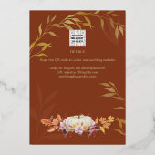 GOLD FOIL Fall Pumpkin BRAUTPARTY QR Code Folieneinladung (Rückseite)