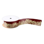 Gold Foil Festival Holiday Red Satinband (Spule)