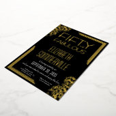 Gold Foil Fifty and Fabulous 50th Birthday Party Folieneinladung (Gedreht)