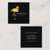 Gold Foil Flamingo Business Card Quadratische Visitenkarte (Vorne/Hinten)