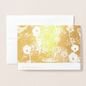 Gold Foil Floral 50. Wedding Anniversary Card Folienkarte (Rückseite mit Umschlag)