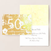 Gold Foil Floral 50. Wedding Anniversary Card Folienkarte (Anzeige)