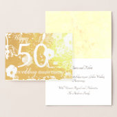 Gold Foil Floral 50. Wedding Anniversary Card Folienkarte (Anzeige)