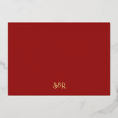 Gold Foil Floral Marigold Indianer Save the Date Folieneinladung (Rückseite)