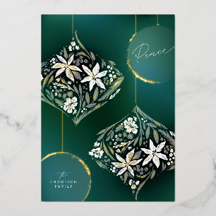 Gold Foil Floral Ornament Non-Foto Folien Feiertagskarte