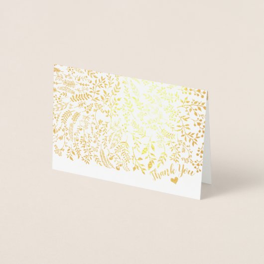 Gold Foil Floral Typografy Vielen Dank Folienkarte (Vorderseite)