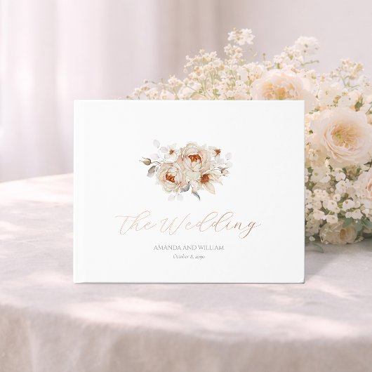 Gold Foil Floral Wedding Guest Book Gästebuch