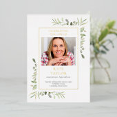 Gold Foil Foliage Beerdigung Reihenfolge des Servi Folieneinladung (Stehend vorne)