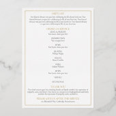 Gold Foil Foliage Beerdigung Reihenfolge des Servi Folieneinladung (Rückseite)