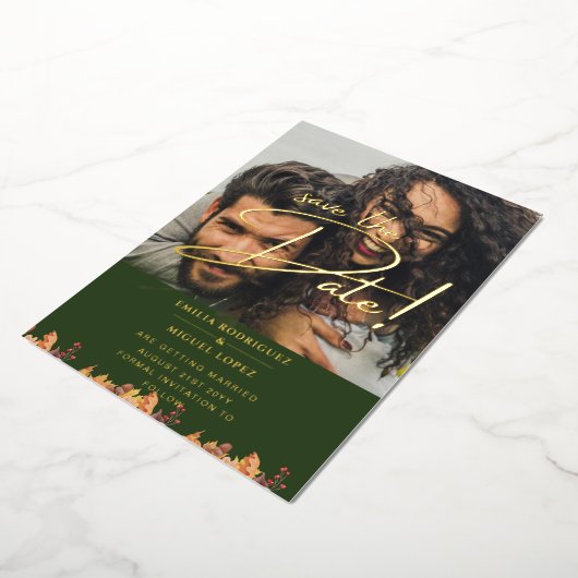 GOLD FOIL FOTO Overlay Wedding Save the Date QR Folieneinladung (Gedreht)
