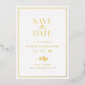 Gold Foil Foto Save the Date Einladungen (Vorderseite)