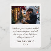 Gold Foil Foto Weihnachtskarte Folien Feiertagskarte (Rückseite)