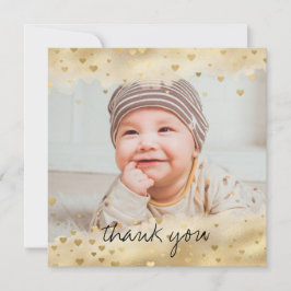 Gold Foil Frame Baby Foto Square Danke Karte