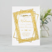 GOLD FOIL Frame Text Nikah Walima Islamische Hochz Folieneinladung (Stehend vorne)