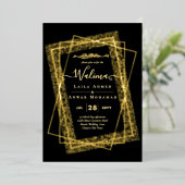 GOLD FOIL Frame Text Nikah Walima Islamische Hochz Folieneinladung (Stehend vorne)