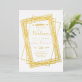 GOLD FOIL Frame Text Nikah Walima Islamische Hochz Folieneinladung (Stehend vorne)