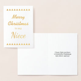 Gold Foil "Frohe Weihnachten bis zum Nichte" Card Folienkarte