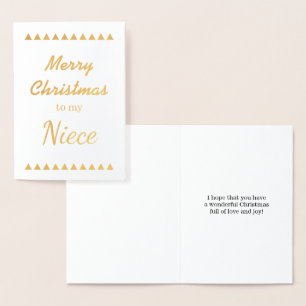 Gold Foil "Frohe Weihnachten bis zum Nichte" Card Folienkarte