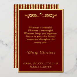 Gold Foil Frohe Weihnachten Folien Feiertagskarte