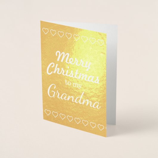 Gold Foil "Frohe Weihnachten für mein Oma" Card Folienkarte (Vorderseite)