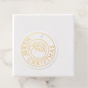 Gold Foil Frohe Weihnachten mit dem Weihnachtsmann Geschenkanhänger