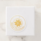 Gold Foil Frohe Weihnachten mit Poinsettia Geschenkanhänger (Mit Box)