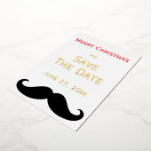 Gold Foil Frohe Weihnachten Save the Date Mustache Folieneinladung (Gedreht)