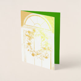 Gold Foil Frohe Weihnachts-Wraath-Grußkarte Folienkarte