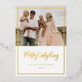 Gold Foil Frohe Weihnachtsfotokarte Folien Feiertagskarte (Vorderseite)