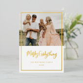 Gold Foil Frohe Weihnachtsfotokarte Folien Feiertagskarte (Stehend vorne)