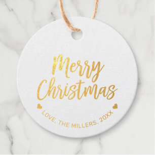 Gold Foil Frohe Weihnachtsgeschenke Tags