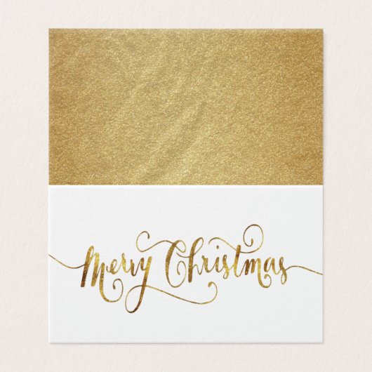 Gold Foil Frohe Weihnachtsschrift (Außenseite Aufgefaltet)