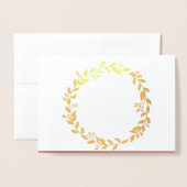 Gold Foil Frohe Weihnachtswraath Foto Card Folienkarte (Vorderseite mit Umschlag)
