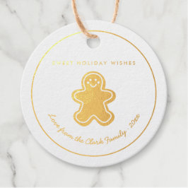 Gold Foil Gingerbread Mann Frohe Weihnachten Geschenkanhänger