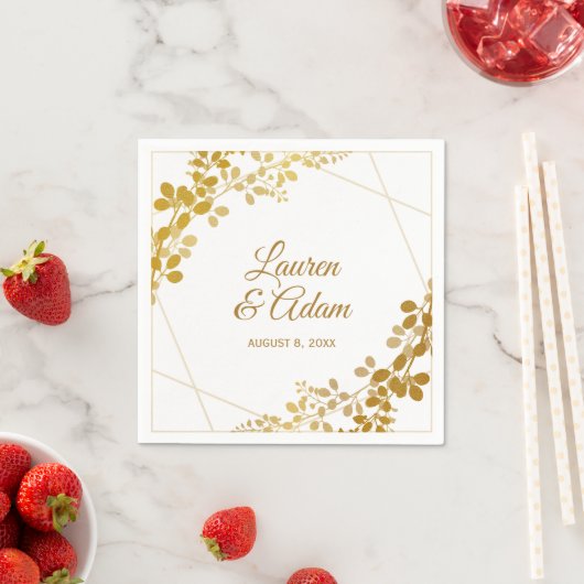 Gold Foil Gipskraut oder Reben Hochzeiten Napkins Serviette (Beispiel)