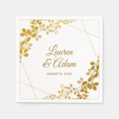 Gold Foil Gipskraut oder Reben Hochzeiten Napkins Serviette (Vorderseite)