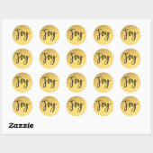 Gold Foil Glam Holiday JOY Moderne Weihnachten Runder Aufkleber (Blatt)