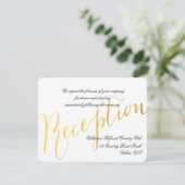 Gold Foil Glamour | Einladung zur Hochzeitsempfehl (Stehend Vorderseite)