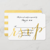 Gold Foil Glamour | Moderne RSVP-Karte für Hochzei RSVP Karte (Vorne/Hinten)