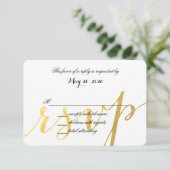 Gold Foil Glamour | Moderne RSVP-Karte für Hochzei RSVP Karte (Stehend Vorderseite)