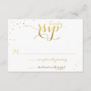 Gold Foil Glamour Wedding Einladung RSVP Card