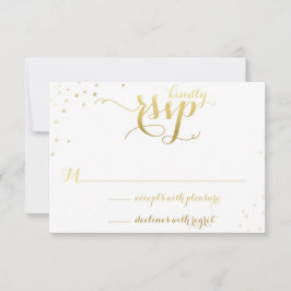 Gold Foil Glamour Wedding Einladung RSVP Card