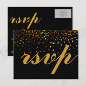 Gold Foil Glamour Wedding RSVP Einladung Postkarte (Vorne/Hinten)