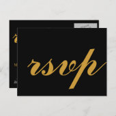 Gold Foil Glamour Wedding RSVP Einladungspostkarte (Vorne/Hinten)